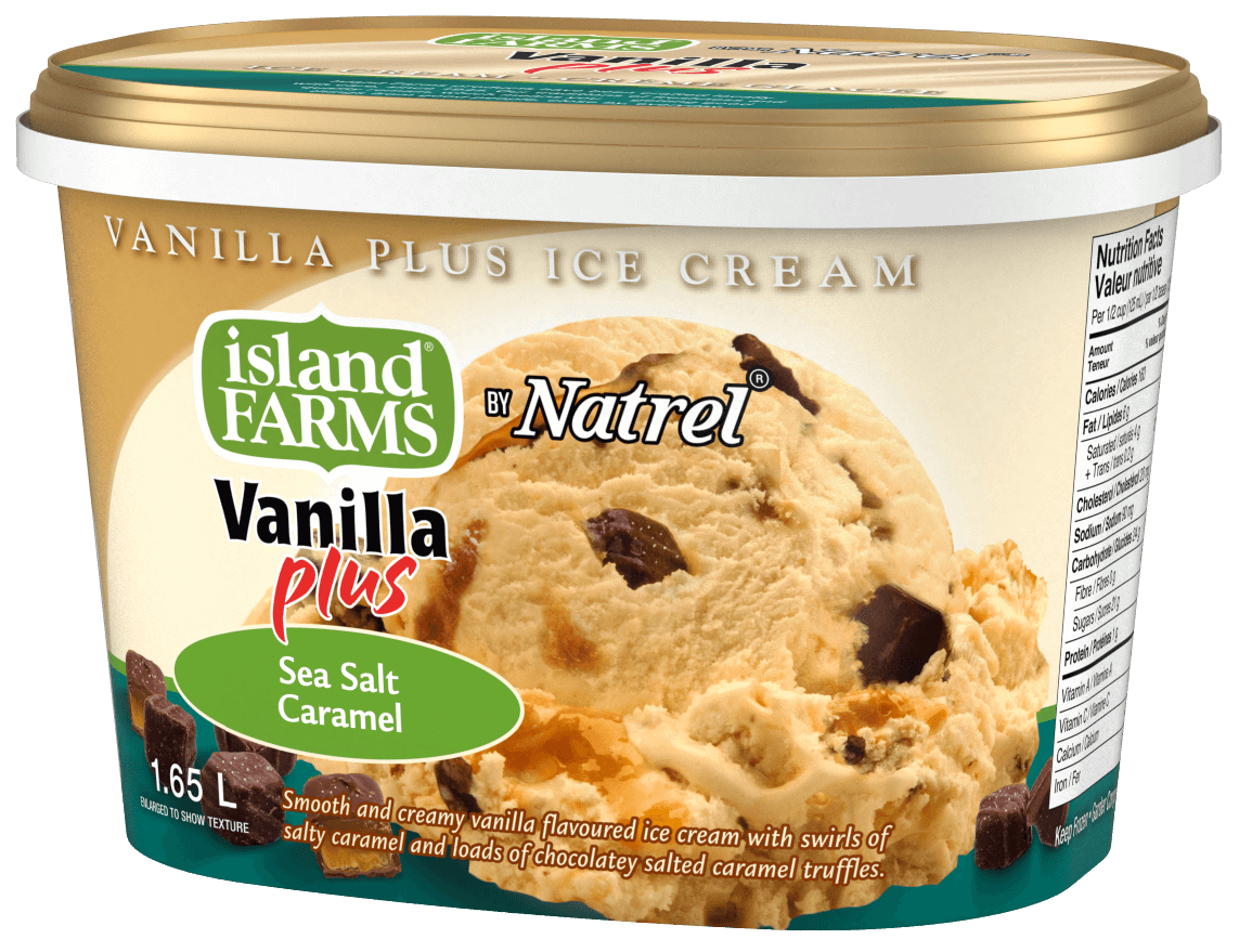 Vanilla Plus Sea Salt Caramel Ice Cream Island Farms